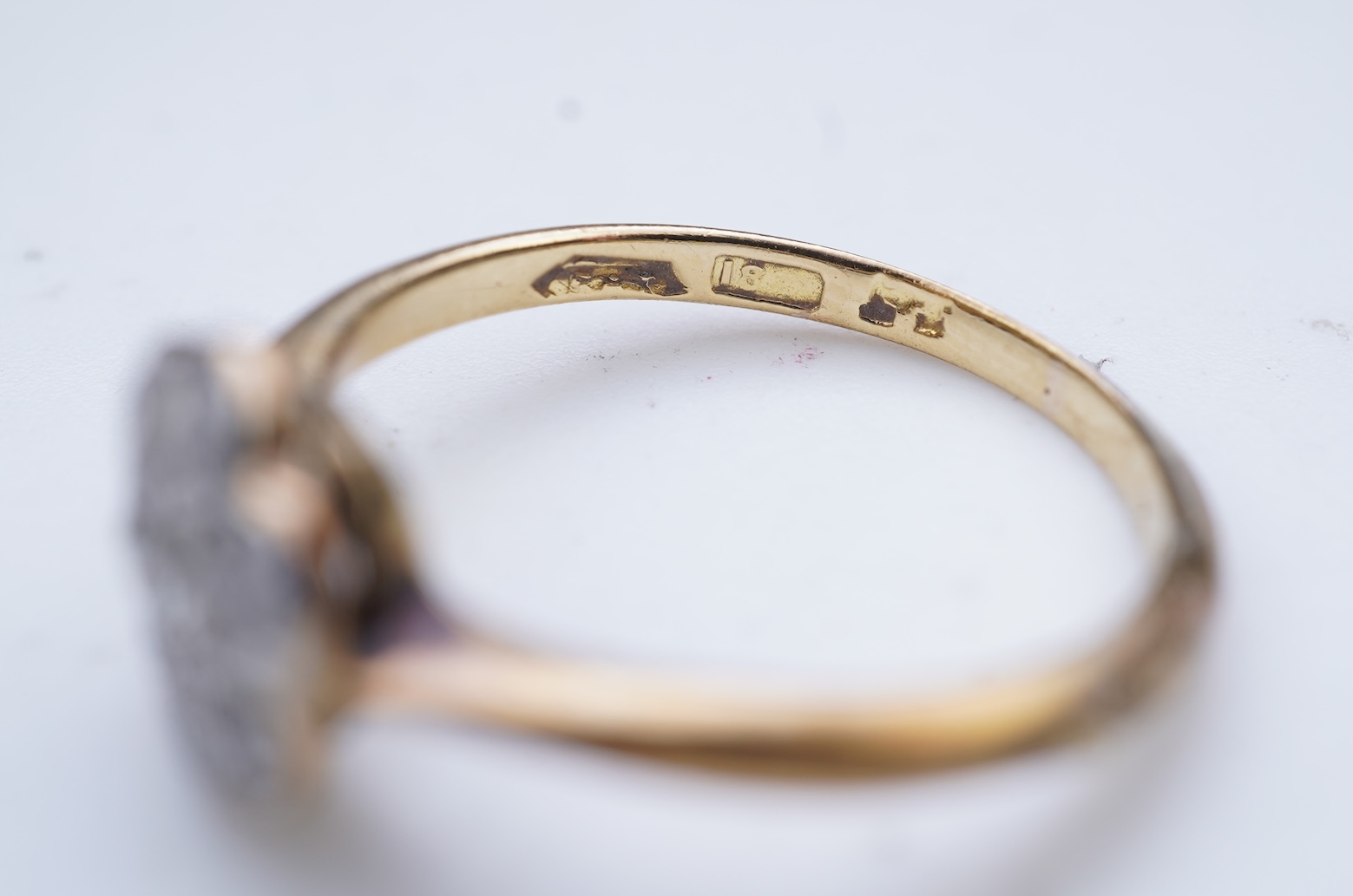 A diamond cluster ring, early 20th century